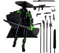 ASQzhuLIWing Figurine articulée T13 imprimée en 3D Multi articulations Lucky13 Dummy Titan13 Robot articulé Figurines en Stop Motion décoration de Bureau Cadeau pour collectionneurs (Noir et Vert)