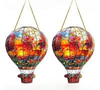 ASQzhuLIWing Lot de 2 Attrape-soleils en Forme de montgolfière 2D décoration Murale à Suspendre pour l'extérieur la Maison la fenêtre