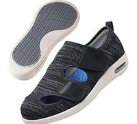 ASRJ Chaussons Diabétiques Hommes Femmes, Personne Âgée Pieds Gonflés Arthrite Oedème Swollen Pantoufle Intérieur Extérieur, Sandales de rééducation Orthopédique Chaussures Respirant Réglables