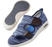 ASRJ Chaussons Diabétiques Hommes Femmes, Personne Âgée Pieds Gonflés Arthrite Oedème Swollen Pantoufle Intérieur Extérieur, Sandales de rééducation Orthopédique Chaussures Respirant Réglables