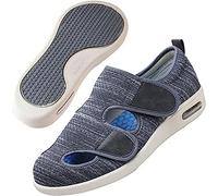ASRJ Chaussons Diabétiques Hommes Femmes, Personne Âgée Pieds Gonflés Arthrite Oedème Swollen Pantoufle Intérieur Extérieur, Sandales de rééducation Orthopédique Chaussures Respirant Réglables