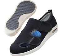 ASRJ Chaussons Diabétiques Hommes Femmes, Personne Âgée Pieds Gonflés Arthrite Oedème Swollen Pantoufle Intérieur Extérieur, Sandales de rééducation Orthopédique Chaussures Respirant Réglables
