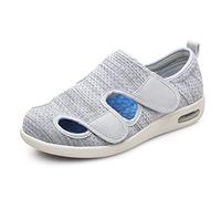 ASRJ Pantoufles pour diabétiques pour hommes, pieds larges chaussons orthopédiques légers respirants fermetures réglables pieds gonflés arthrite chaussures