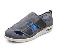 ASRJ Pantoufles pour diabétiques pour hommes, pieds larges chaussons orthopédiques légers respirants fermetures réglables pieds gonflés arthrite chaussures