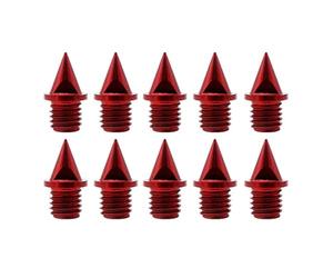 AsrMyjcx 10 Pièces Spikes pour Piste Adaptées pour Chaussures D'Athlétisme Série Métal Carbone Faciles à Installer Convenant à Courses D'Endurance Terrain de S, rouge, 01