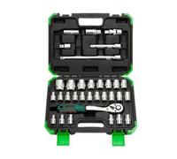 AsrMyjcx Caisse à Outils Complète | Coffret Douilles avec Cliquet, Complet, Kit Douilles pour Voiture, Garage, Dépannage Routier, Mécaniciens, Bricoleurs