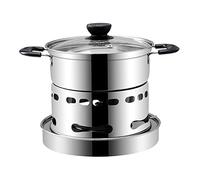 AsrMyjcx Chafing Dish Poêle Chaude Individuelle Acier INOX Automatique Pot Mini Poignée Confortable Adaptée Plateau Familial Repas de Groupe Événements Sociaux, 18cm
