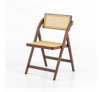 AsrMyjcx Chaise Pliante avec Dossier Canne Chaise Pliante Bois Chaise Pliabile Rotin Siège Pliable Bambou Panneaux Tressés Élégants Structure Robuste Facile à, Noyer