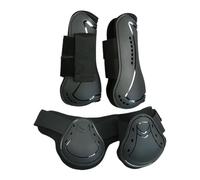AsrMyjcx Ensemble de 4 Pièces de Guêtres pour Tendons de Cheval, Protège-Jambes D'équitation, Coque Rigide en Néoprène PU, équipement D'absorption des, L