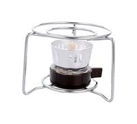 AsrMyjcx Lampe de Cuisson Miniature à Alcool pour Usage Extérieur, en Acier Robuste avec Mèche, Support de Cuisson Portable, Pare-Vent Amovible pour Une, avec crémaillère