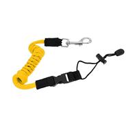 AsrMyjcx Leash de Sécurité pour Kayak Cordon Canne à Pêche Longe Extensible Attache Élastique en TPU avec Boucle Cuivre Adapté à la Pêche Kayak Activités, Jaune, 140cm