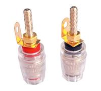 AsrMyjcx Lot de 2 bornes de raccordement pour amplificateur et Haut-Parleur, connecteurs de 4 mm, fiches Bananes Transparentes et Portables