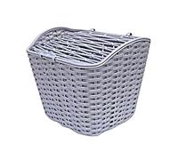 AsrMyjcx Panier de Vélo Multifonctionnel avec Couvercle et Fermeture Avant pour Faire Les Courses, Porte-Bagages Arrière en Plastique, Transport Scolaire, Grise