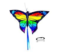 AsrMyjcx Papillon Grande Papillon Jouet Extérieur Enfant Adulte Polyester Facile à Assembler Léger Fonction Stable Adapté Plage Parc Anniversaire, Rouge Jaune