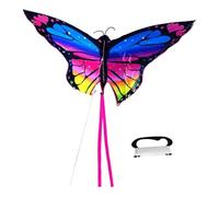 AsrMyjcx Papillon Grande Papillon Jouet Extérieur Enfant Adulte Polyester Facile à Assembler Léger Fonction Stable Adapté Plage Parc Anniversaire, Bleu Rose