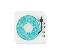 AsrMyjcx Platine Vinyle Rétro Lecteur Audio Enceinte Bluetooth Haut-Parleur Table Compact Commandes Intuitives Son Clair avec Grille Latérale Décoration, Color to 3, Blanc, Motif D Ondulation D Eau