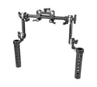 AsrMyjcx Poignée de Support Caméra Poignée Rig Poignée Main Rig Crosse Cinéma en Alliage d'Aluminium avec Double Poignées Verticales et Mâchoire à Quatre Trous