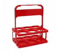 AsrMyjcx Porte-Boisson Portable Support de Bouteilles Pliable Plateau pour Boissons Poignée Confortable Structure Robuste Adapté au Pique-Nique Réunion Extérieure Maison Bureau, Rouge, Rouge