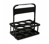 AsrMyjcx Porte-Boisson Portable Support de Bouteilles Pliable Plateau pour Boissons Poignée Confortable Structure Robuste Adapté au Pique-Nique Réunion Extérieure Maison Bureau, Noir, Noir