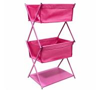 AsrMyjcx Rack Rangement Compartimen Pliable Étagère Pliante à Plusieurs Niveaux Solide pr, Entrée, Rose