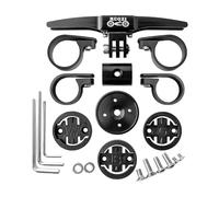 AsrMyjcx Support Compteur Vélo Support Ordinateur Vélo Support Montre Guidon Base Caméra Alliage Aluminium Renforcé Adapté Pratiques Triathlon et Cyclisme Rout, Noir