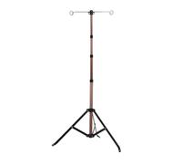 AsrMyjcx Support de Lampe Extérieur Télescopique Trépied Lampadaire Mât Portable Réglable Structure en Alliage Aluminium et Acier avec Double Crochet Suspendu, Bronze
