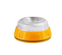 AsrMyjcx Traffic Warning Light Stroboscopique Lampe de Signalisation Étanche LED Portable Alimentation Batterie Structure Résistante Base Aimantée Adaptée aux, Lumière Jaune