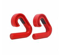 AsrMyjcx Training Handle Poignée d'Entraînement Barre de Tirage Poignée de Traction Poignée de Musculation Double Prises pour Activer Dos Biceps Avant-Bras, Rouge, 90° 1 Paire