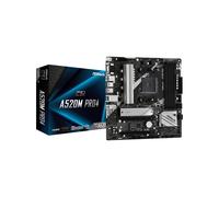 Asrock A520M Pro4 micro ATX Socket AM4 AMD Ryzen 3000 Series, 2x DDR4-SDRAM DIMM jusqu'à 64GB, M.2, SATA III, Radeon Vega, Gigabit Ethernet
