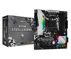 ASRock B450M Steel Legend Cartes mères AMD AM4 Socket 1 PCIe 3.0 x16, 1 PCIe 2.0 x16, 1 PCIe 2.0 x1