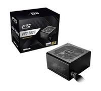 ASRock Bloc d'alimentation PRO 750 G - Certifié 80 Plus Gold 750 W, compatible ATX 3.1 et PCIe 5.1, connecteur natif 12 V-2 x 6, ventilateur à faible bruit de 120 mm, garantie 3 ans