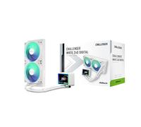ASRock Challenger White 240 Digital AIO Refroidisseur à eau, compatible avec AMD AM5/AM4 et Intel LGA1851/LGA1700, ARGB, 120 x 120 x 25,4 mm