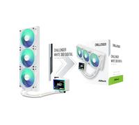 ASRock Challenger White 360 Refroidisseur de processeur liquide tout-en-un numérique, écran intelligent de 7,6 cm, radiateur de 360 mm, pompe triphasée, ARGB, garantie de 6 ans