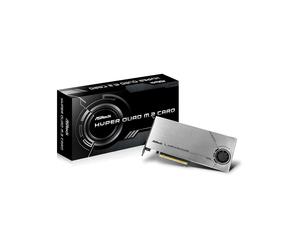 Asrock Hyper Quad M.2 - Carte Adaptateur Interne PCIe 4.0, 4x M.2, Refroidissement Actif 1 Ventilateur, 64 Gbit/s, 243.8x111.8mm