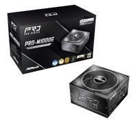 ASRock Pro Series PRO-M1000G Bloc d'alimentation 1000 W 80Plus & Cybenetics Gold Full Modular ATX3.1 & PCIe5.1 Ready avec câble Bicolore 12 V-2 x 6
