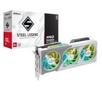 ASRock Radeon RX 9060 XT Steel Legend Carte graphique 8 Go GDDR6 OC | Boost 3320 MHz | Triple ventilateur | Refroidissement 0 dB | Plaque arrière en métal | PCIe 5.0 | DisplayPort 2.1a, HDMI 2.1b