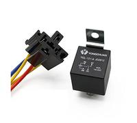 ASRTD Relais Automobile étanche 12V 24V 4pin 5pin 4P 5P 40A Relais de Voiture avec borne de cuivre Rouge Noir Relais Automatique avec Prise de Relais (Size : 12V 4P)