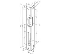 Assa Abloy Effeff 32435-05 Gâche d'angle IW ronde 250 x 25 x 2 mm à droite pour ouverture de porte électrique en acier inoxydable Argenté