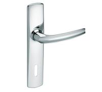 ASSA ABLOY Lot 2 poignées ens riv-angers entraxe 165 clé L chrome miroir n° 7152