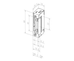 ASSA ABLOY Ouvre-porte électrique 118 E Assa Abloy, tension de 10-24V c.a./c.c., déverrouillage mécanique permanent Quantité:1