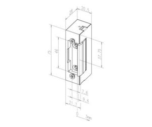 ASSA ABLOY Ouvreur de porte 17 m. Fafix L. 20,5mm H. 75mm P. 28mm zinc moulé sous pression sans gâche Quantité:1