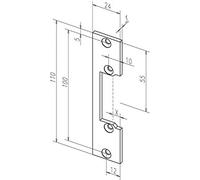 Têtière courte KL Acier inox 110mm EFF EFF pour gâche électrique 10635 - 0610635 G
