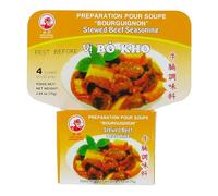 Assaisonnement pour Boeuf Bourguignon Vietnamien Mijoté "Bo Kho" / Épices en cubes - Marque Coq - 75g (Lot de 30 boîtes x 4 cubes)