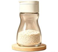 Assaisonnement Verre 100ml Double Bec Silicone Assaisonnement(White 100ML)