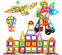 Assark 60 Pièces Construction Magnetique Enfant, Bloc de Construction Magnétique, Jeu de Aimantés, Jeu de Construction Magnétique, Tuiles Magnétiques pour Garçons et Filles 3 4 5 6 7 8