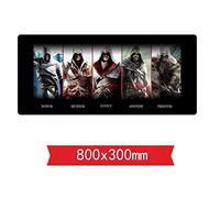 Assassin Game Mouse Mat Gaming, 800 X 300 X 3 Mm, Base en Caoutchouc Antidérapante, Précision Et Vitesse Optimales, Compatible avec Les Souris Laser Et Optiques