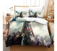 Assassin's Creed Housse De Couette D Imprimé Game Cg - Parure De Lit Microfibreavec Fermeture Éclair, Housse Couette Imprimé Avec Taies D'oreiller Kin