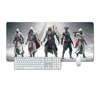 Assassin's Creed Tapis de Souris XXL 900x400mm Hydrorésistant Anime Mouse Pad Grand Tapis de Souris Gamer avec Base en Caoutchouc Anti-Glissant Surface Texturée pour Ordinateur et PC, V