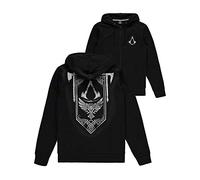Assassin's Creed Valhalla - Blason Homme Sweat-Shirt zippé à Capuche Noir M