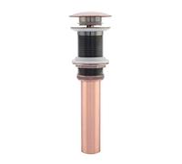 Assemblage de bonde pop-up en laiton G1 1/4", sans trop-plein, bouchon de bonde de lavabo sans trop-plein pour vasque de salle de bain, fonctionnement par bouton-poussoir fluide (Placage de cuivre